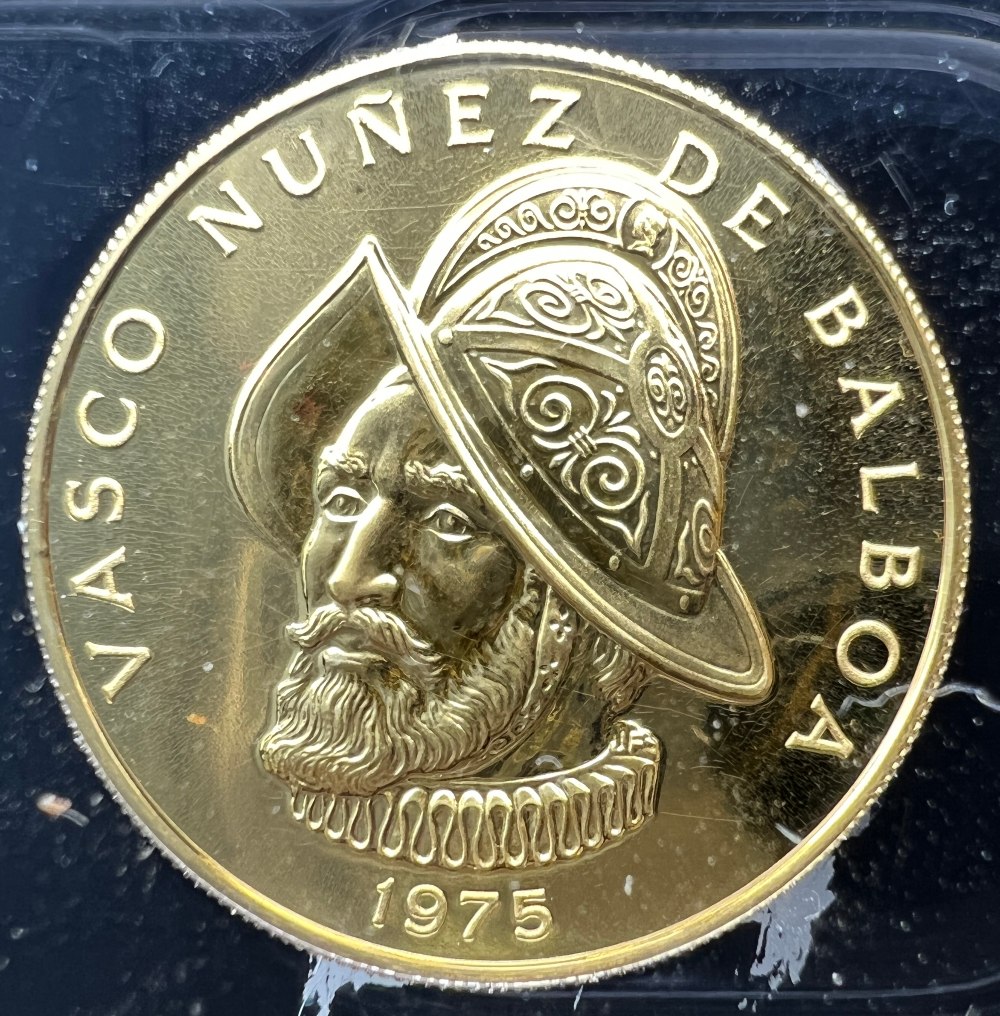 Interesting-Prototype?-Salesman-Sample?-Franklin-Mint-1975-Gold-100-Balboa